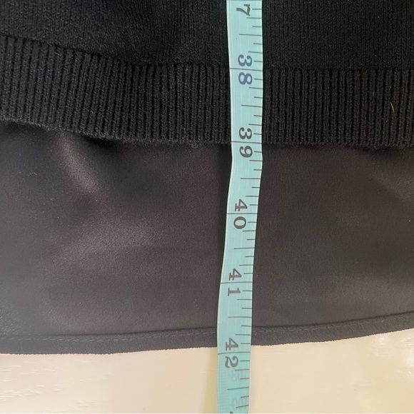 Nordstrom NWT Knit Dress Black Merino Wool Midi Size XL Mixes Media Minimalist - Picture 10 of 10